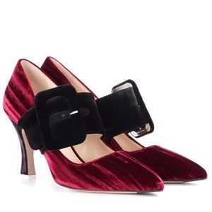 Attico burgundy velvet pumps